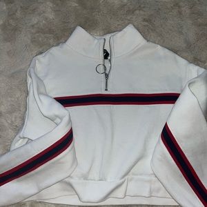 White Sweatshirt w/ stripes - Pacsun